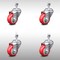Service Caster 3.5 Inch SS Red Polyurethane Wheel Swivel 1/2 Inch Threaded Stem Caster Set SCC SCC-SSTS20S3514-PPUB-RED-121315-4 - alternate 1